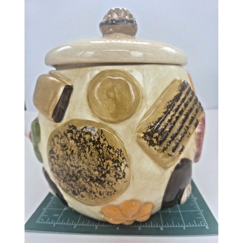 1950s Cookies All Over Cookie Jar Los Angeles Pottery 10" Vtg Walnut Knob MCM